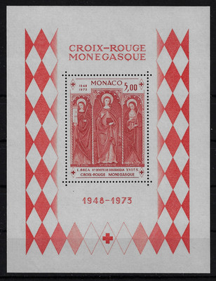 Monaco 1973 Red Cross Sheet Unif BF5