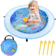Pop up Baby Beach Pool, Dia 39" Portable Kids Puddle Pool Toddler Sand Pit Pa...