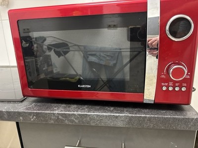 Klarstein Mainstays EM720CGA-W Mikrowelle rot mit Grill & Glasdrehteller