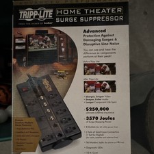 Tripp Lite Home Theater Surge Protector 8-Outlet 3570J 10ft Cord 120V 15A