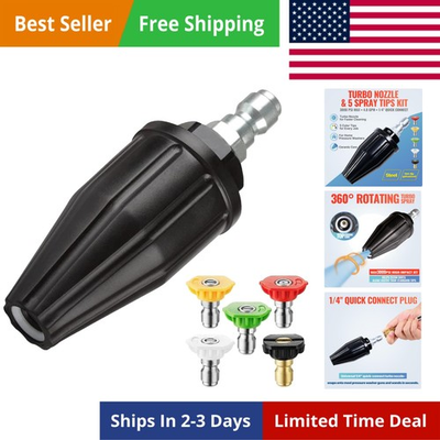#ad Pressure Washer Turbo Nozzle Tips 360° Rotating Turbo with 5 Spray Nozzles ... $36.12