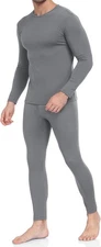 Men Thermal Underwear Set Long Johns Fleece Lined Base Layer Winter Warm Soft