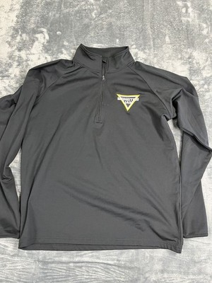 Monster Jam Mens Black 1/4 Zip Long Sleeve Pullover Sweatshirt Polyester Logo