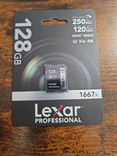 Lexar Professional 1667x 128GB Class 10 SDXC Memory Card - LSD128CBNA1667 NEW