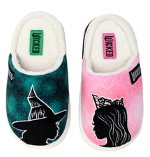 Wicked Slippers Girls Glinda Elphaba Pink Green Scuff Pajama Shoe 11 12 13 1 2 3