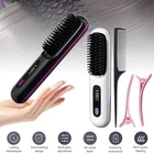 Cordless Hair Straightener Brush Negative Ion Comb Hair Straightener Women AFK