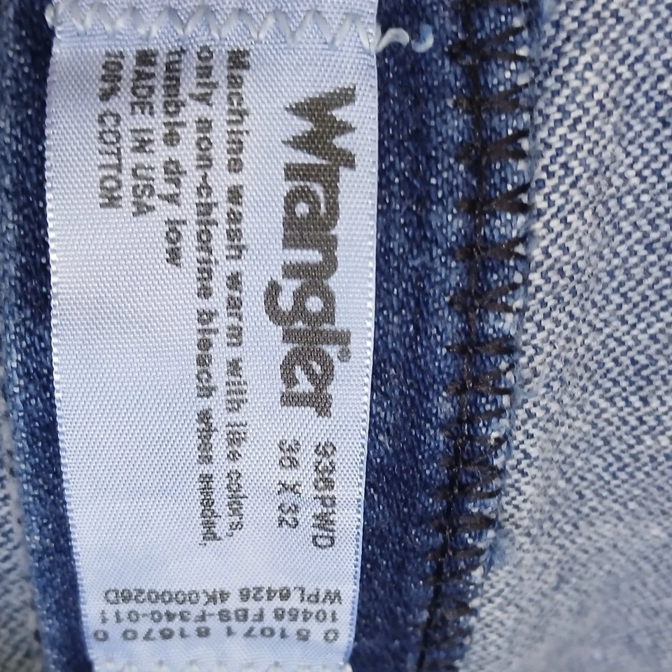 Jeans Wrangler Para Hombre De Colección 36x32 Azul Corte Vaquero Hecho en EE. UU. 936PWD Foto 2 de 4