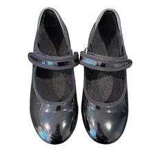 Tap Shoes Girls 1A Black Patent Leather Adjustable Strap Hook and Loop Closure