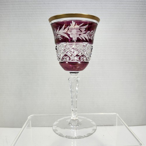 Ebling & Reuss Germany Marchioness Claret Weinglas 61/4" hoch Cranberry Kristall - Bild 2 von 11