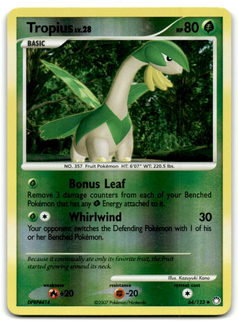 Pokemon Mysterious Treasures Reverse Holo Tropius #64/123 Uncommon