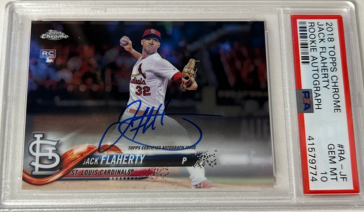2018 Topps Chrome Jack Flaherty PSA 10 #RA-JF Rookie Autograph Cardinals Tigers