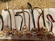 Michael Kors Purse Hang Tags Gold or Silver Tone Differ Color Leather Straps NEW