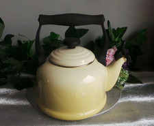 CREAM LE CREUSET STOVE TOP WHISTLING KETTLE WELL USED