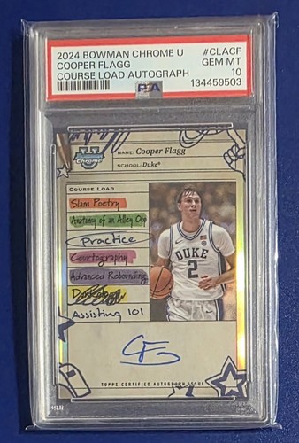 Cooper Flagg #CLA-CF 2024 Bowman Chrome University Course Load Autograph card