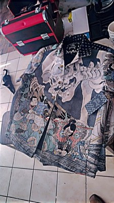 Rebel Vengeance- Japanese Skull & Samurai Printed Men's Jacket Size Large (New)