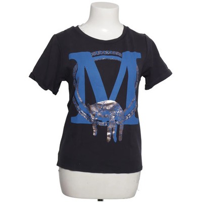 Maje, T-shirt, Größe: 36, Schwarz/Blau, Elasthan/Polyamid/Viskose, Print #VvF