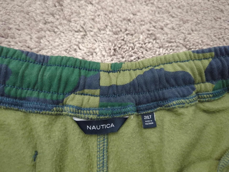 Calça de moletom Nautica masculina 2XLT ALTA verde camuflada joggers atlética casual - Imagem 3 de 4
