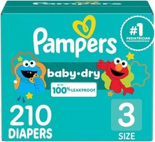 Pampers Baby Dry Diapers Size 3- 210 COUNT 
