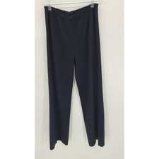 Escada Knit Wool Blend Women Pants Size 8 / 40 Black Wide Leg Made in Hungary