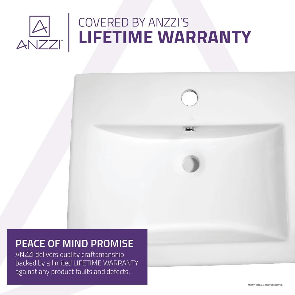 ANZZI Vitruvius Series Ceramic Vessel Sink in White White - Image 4 of 4