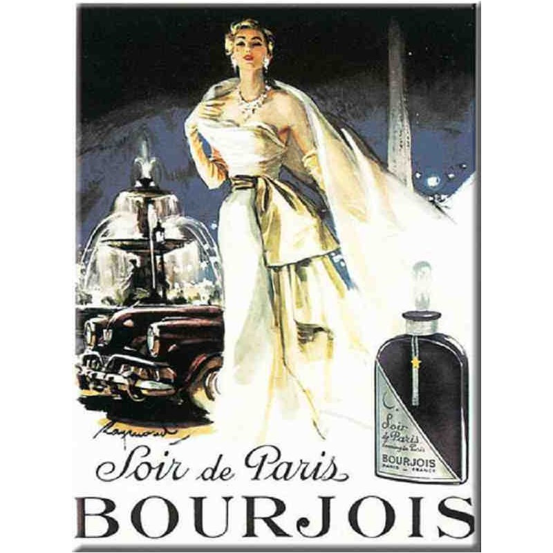 Plaque métal publicitaire Bourjois Soir de Paris 30x40cm pour habiller un mur vide sans cadre
