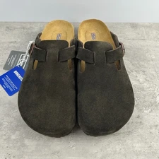 New-Birkenstock Boston Suede Leather Soft Footbed Mocha Men/women's Clog Shoes