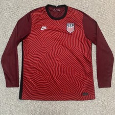 Nike USMNT Team USA Soccer Goalie Kit Jersey 2020 Long Sleeve Men's XL Red