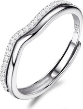Anello Donna Argento 925 Regolabile Fedine Fidanzamento Coppia Minimalista Anell