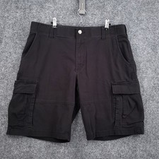 Wrangler Cargo Shorts Mens 36 Black Flat Front Stretch Tactical Workwear Outdoor