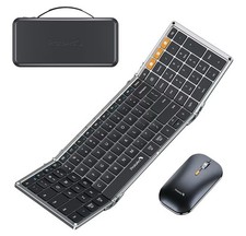 ProtoArc Foldable Keyboard and Mouse XKM01 Folding Wireless Keyboard Mouse Combo