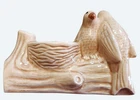 Vintage MCM Unsigned Brush McCoy Lovebirds on a Log Planter