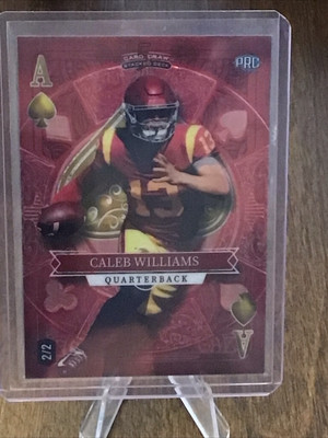 Caleb Spade 2023 Wild Card 5 Card Draw Stacked Caleb Williams PRC Red A Of Spades 2 ...