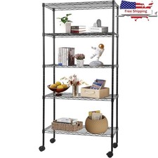 Heavy Duty Metal Shelving Unit Adjustable 5 Tier Storage Rack Garage Pantry New