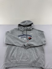 Nike Mens XL Heather Gray Fleece Pullover Hoodie Thanksgiving Rivalry