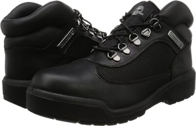 Timberland Men's Icon Classic Field Boots Waterproof Leather Fabric Black 13061