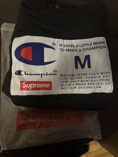 NEW Supreme x Champion FW18 Black Box Logo Bogo  Hoodie