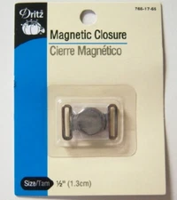 Dritz Nickel Magnetic 1/2" Sew-On Round Closure For Choker Ribbon or Trim