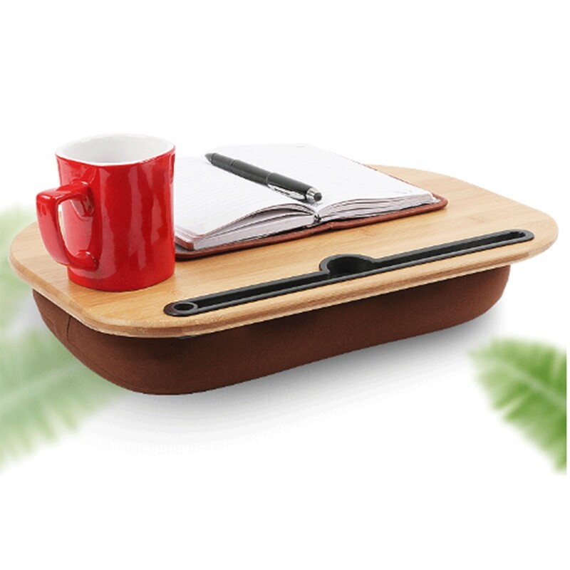 2X(Lap Desk with Pillow Cushion,Laptop Stand with Slot for Tablet