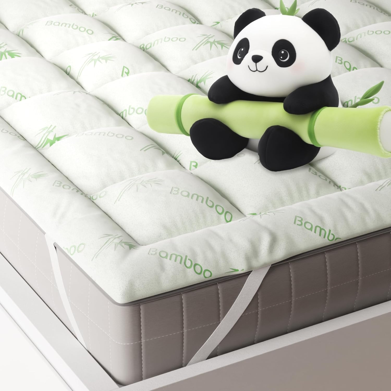 Ultra Soft Queen Mattress Topper - Viscose Made from Bamboo Mattress Pad for Bac