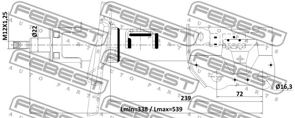 05110-001FL FEBEST Shock Absorber for MAZDA