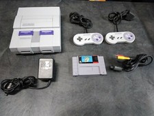 Super Nintendo System SNES Console Set w Controllers Super Mario World Restored!