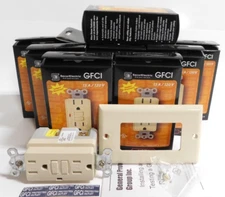 [10 Pack] 15 Amp GFCI Outlet, Tamper-Resistant(TR) GFI UL Listed IVORY & Covers