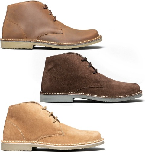 Roamers Gamuza Cuero Con Cordones Para Hombre Ancho Cuadrado Botas al  Tobillo Desierto Informal De Montaje | eBay