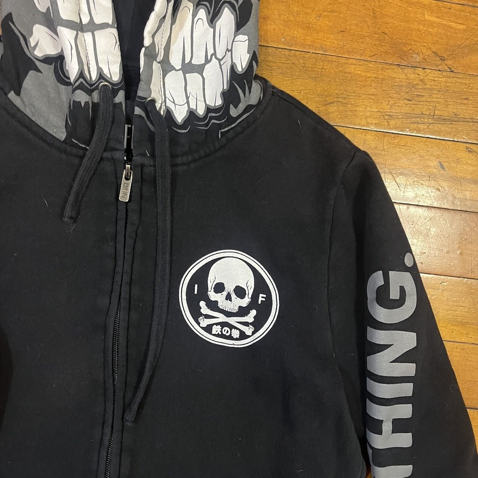 Iron Fist Hoodie Full Zip Skeleton Skull Emo Destroy Everything Black Size Small eBay