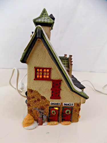 DEPT 56 CHRISTMAS SNOW VILLAGE BUILDING NORTH POLE SERIES REINDEER BARN - Picture 5 of 7