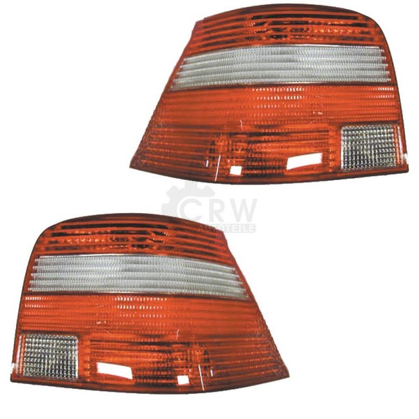 RüCkleuchten Heckleuchten Set Rechts & Links FüR VW Golf IV 4 97-03 Rot/Weiss-image