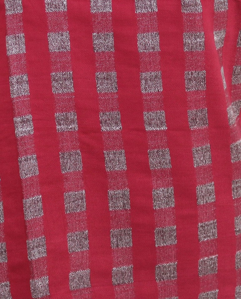 TASSELS SCARF Raspberry Red Large Check Pattern Tassels Scarves Wrap ...