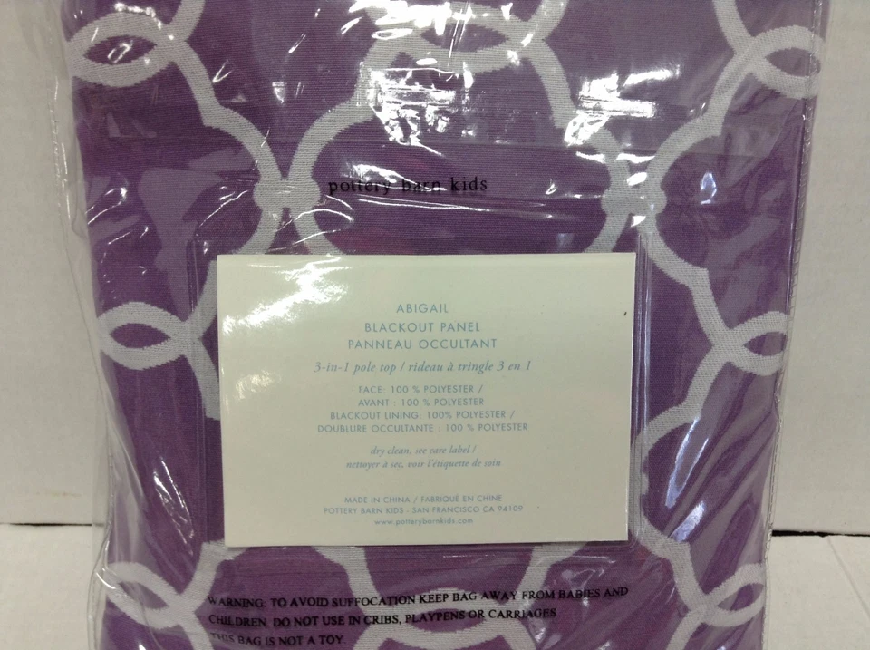Cortinas forradas Pottery Barn Kids Abigail ciruela lavanda paneles 63 apagón Foto 2 de 4