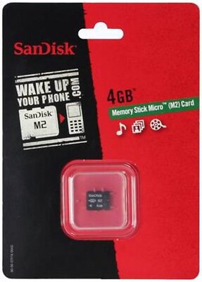 Original Sandisk 4GB M2 Speicherstick Micro M2 für Sony PSP + Handy (UK-Ware) NEU