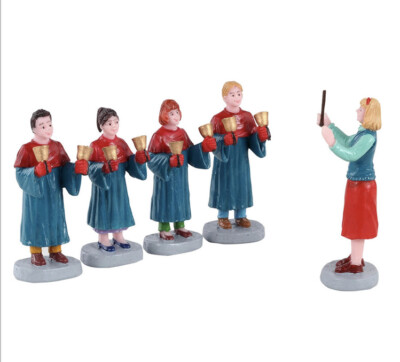 Lemax Handbell Choir- Set Of 5 -Holiday Village Carnival Train Accent